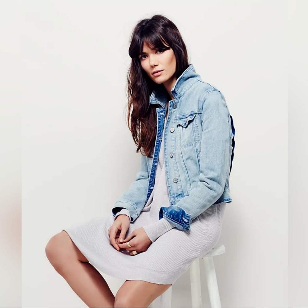 ree People Fitted Denim Jacket